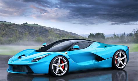 Ferrari Laferrari Tiffany Blue Fog Speed Cars Motors Race