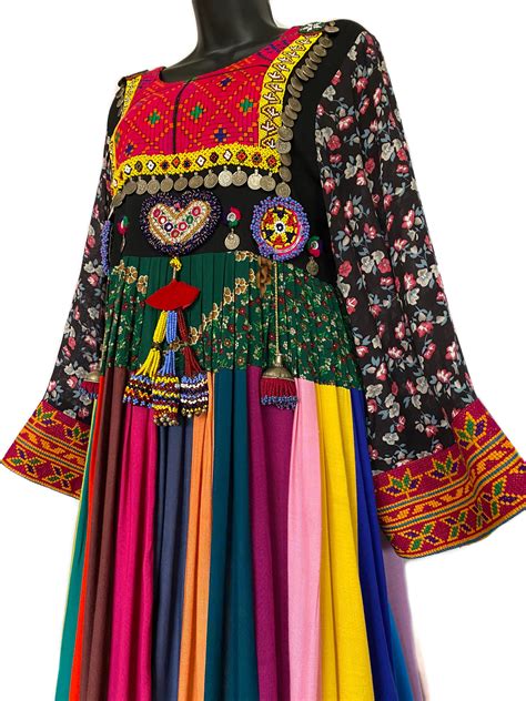 This Traditional Long Maxi Afghan Dress Includes A Densely Pleated