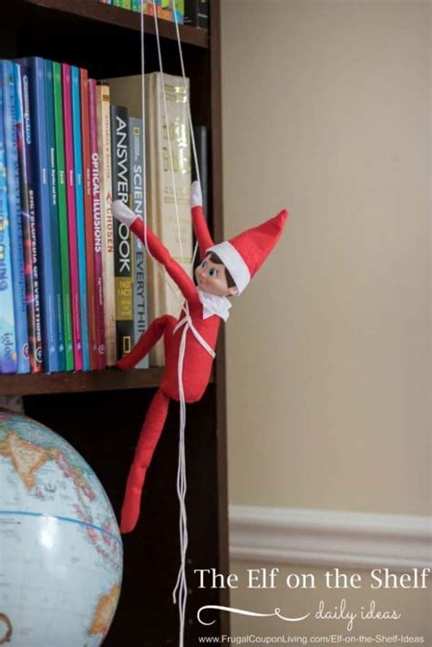 Elf On The Shelf Ideas Elf Climbs A Bookshelf