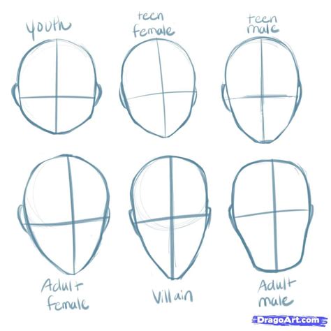 How To Draw Manga Heads Step By Step Drawing Guide By Puzzlepieces