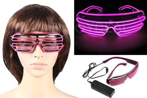 led glasses flashing el wire neon led light up shutter shaped glasses for rave costume party