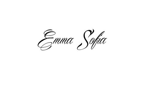 Tattoo Name Emma Sofia Using The Font Style Mardian Name Tattoos