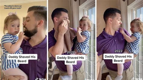 Toddler Has The Funniest Reaction To Dad Shaving His Beard