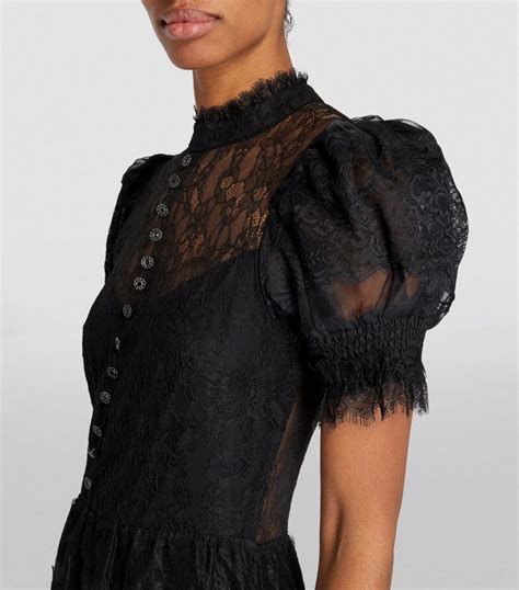 Womens Alice Olivia Black Silk Lace Vernita Gown Harrods Uk