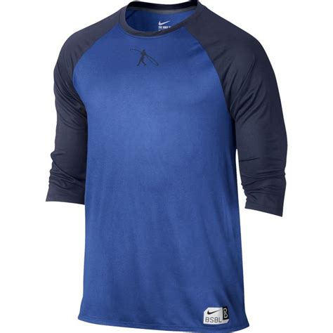 Nike Mens Swingman Legend Â¾ Sleeve Baseball Shirt Size Medium Blue