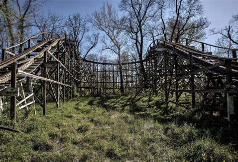 An Abandoned Roller Coaster At Williams Grove Amusement Park Near