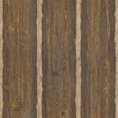 Return this item for free. Brewster Log Cabin Brown Wood Paneling Wallpaper