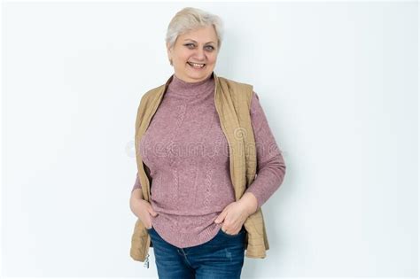 portrait of beautiful senior woman posing isolated on white background stock image image of