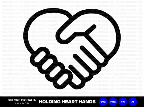 Holding Heart Hands Vector Art Instant Digital Download Etsy