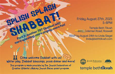 Splish Splash Shabbat Atlanta Jewish Connector