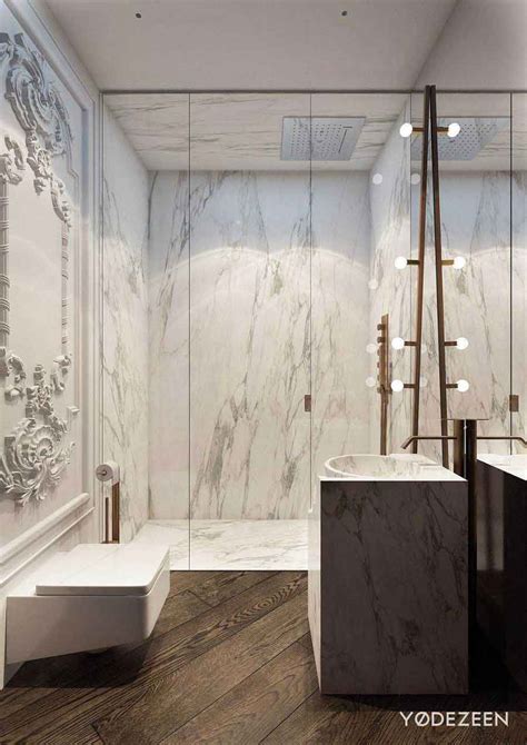 When space is a concern opt for a standup shower instead of a bathtub. Apartment Blends Modern And Classical | PAIRFUM London