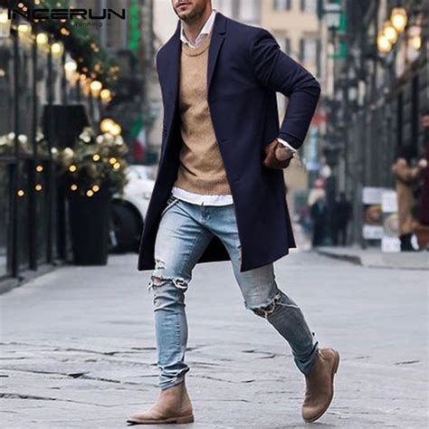 British Style Mens Long Jackets Coats Classic Jackets
