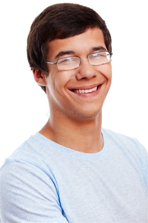 Smiling Guy In Glasses Closeup Stock Image Image Of Portrait Laugh