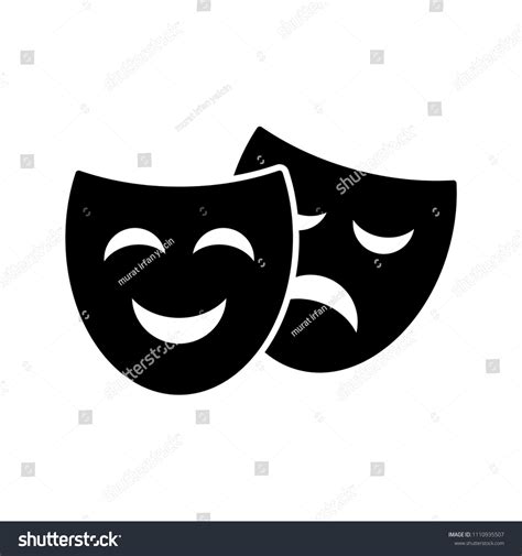 Theater Symbol Laughing Crying Mask Vector のベクター画像素材（ロイヤリティフリー