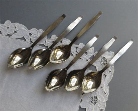 Vintage Dessert Spoons Set Of 6 Soup Spoons Tablespoons Etsy