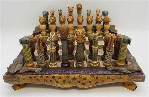 Safari Chess Set With Leopard Board