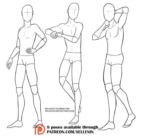 Pose Set 6 Male Standing Poses By Sellenin Deviantart On