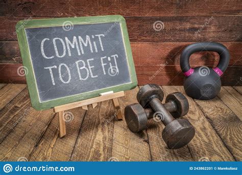 Commit To Be Fit Inspirational Reminder Stock Image Image Of