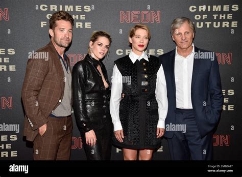 Actors Scott Speedman Left Kristen Stewart Lea Seydoux And Viggo Mortensen Attend The Crimes