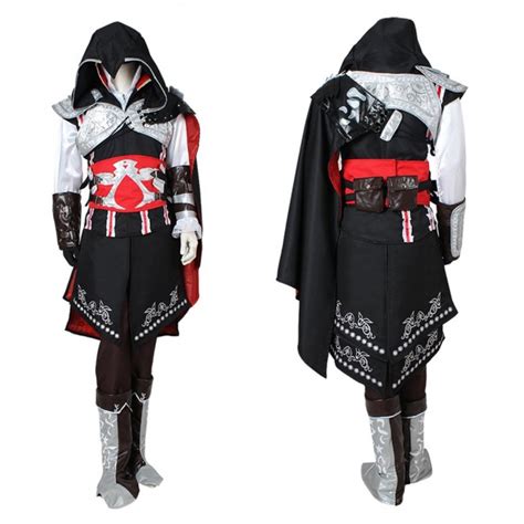 Assassin S Creed 2 Ezio Outfit Black Halloween Cosplay Costume