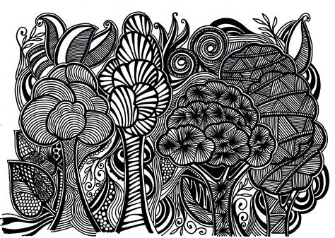 Forest Forest Black White Doodles Doodling Drawing Art