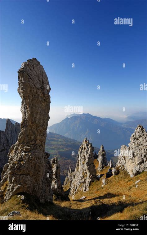 Pinnacles Of Grigne Bergamo Alps Como Lombardy Italy Stock Photo