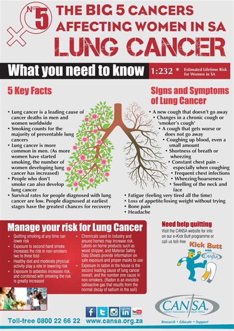 infographic women and lung cancer cansa the cancer association of south africa cansa