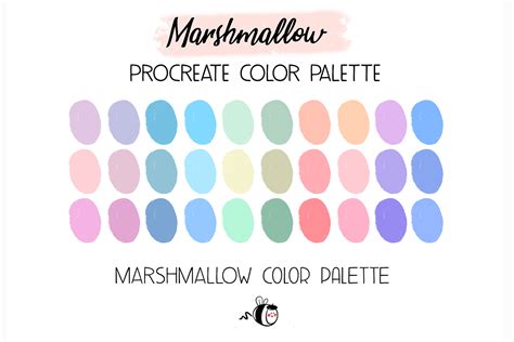 pastel rainbow procreate color palette color swatches instant download ph