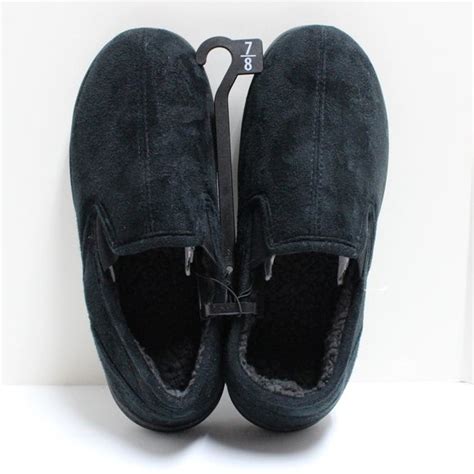 George Shoes Mens Nwt George Size 78 Black Sherpa Aline Slippers