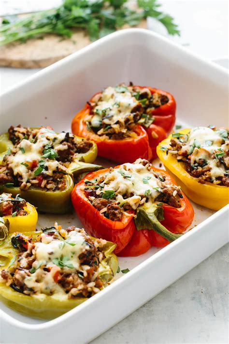 Best Stuffed Peppers Meal Prep Tips Downshiftology Mytaemin