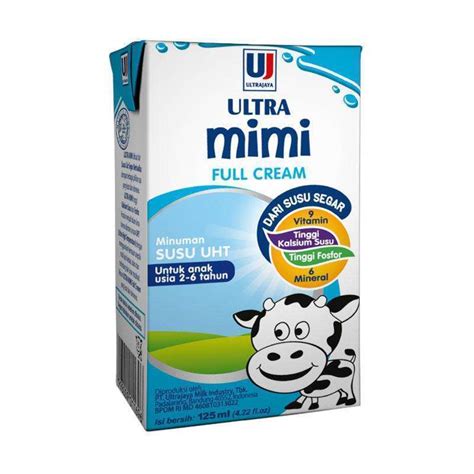 Jual Ultra Mimi Milk Full Cream Susu Uht Putih 125 Ml Di Seller
