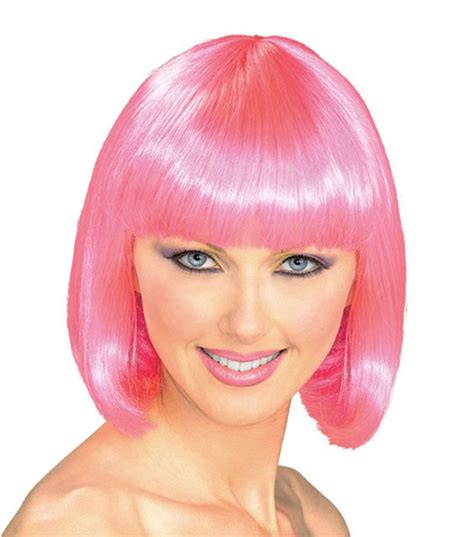 Hot Pink Super Model Wig Costume Wigs Pink Wig Fancy Dress Wigs