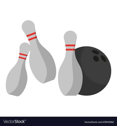 Bowling Ball And Pins Cartoon Royalty Free Vector Image
