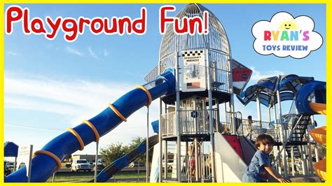 Huge Outdoor Playground For Children With Giant Slides Youtube