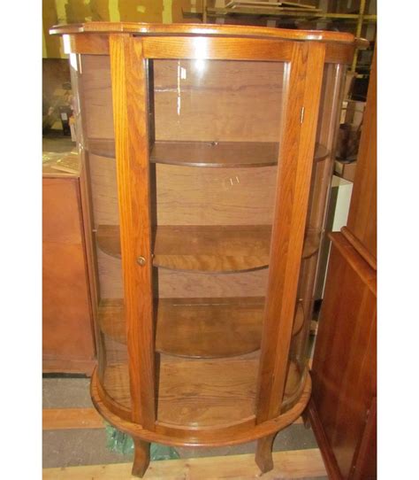 This cabinet features a solid wooden frame with glass doors, walls and. Antique Cherry Wooden Curio Cabinet with Glass Doors and ...