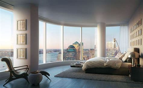 Contemporary Penthouse Master Bedroom With City Views Apartment