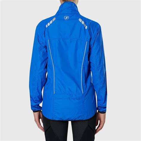 Fdx J20 Womens Hi Viz Wind Waterproof Cycling Jacket Blue Fdx Sports