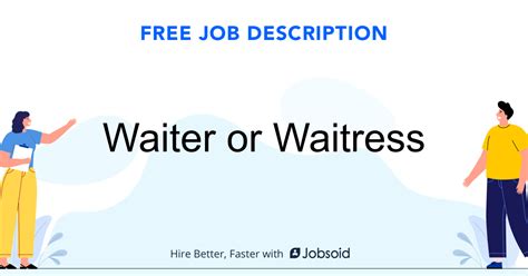 Waiter Or Waitress Job Description Jobsoid