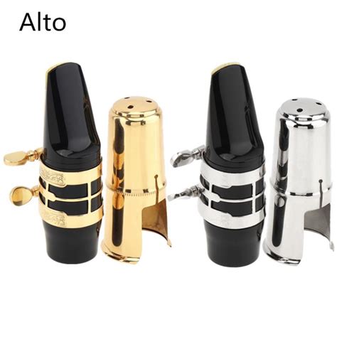 Alto Be Saxophone Mouthpiece Carved Flower Gold Plated Ligature Brass