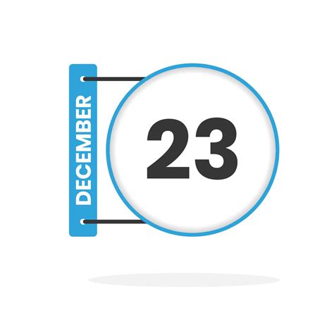December 23 Calendar Icon Date Month Calendar Icon Vector
