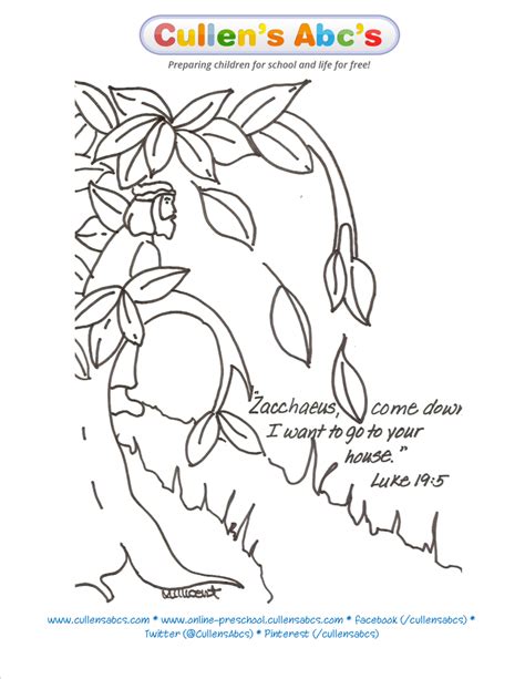 He was on his way to damascus as he continued jailing and persecuting christians. Zacchaeus Bible Memory Verse Coloring Page | Free Children ...
