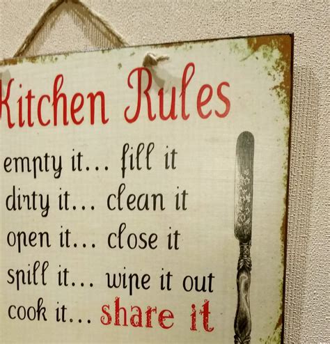 Funny Kitchen Sign Our Kitchen Rules Birthday Etsy