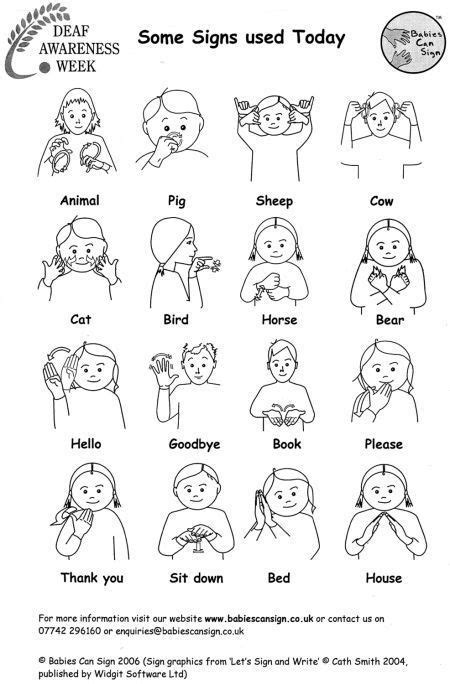 Basic Sign Language Printables