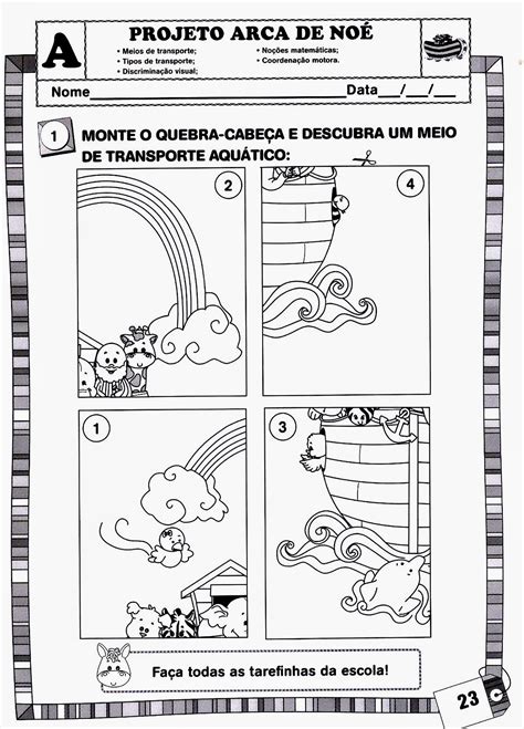 Projeto Arca De Noé Com 23 Atividades Para Imprimir Online Cursos