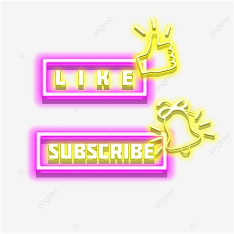 Like Subscribe Neon Light Effect Like Button Subscribe Button Social