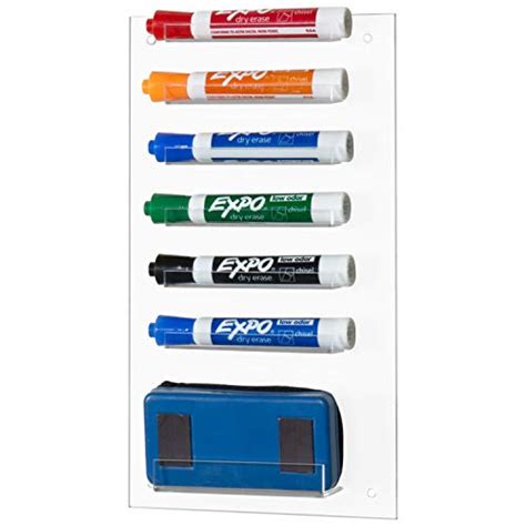 Myt 6 Slot Wall Mounted Clear Acrylic Dry Erase Marker And Eraser