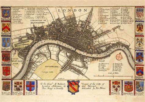 Map Of London England Before The Fire 17th Century By Wenceslaus Hollar