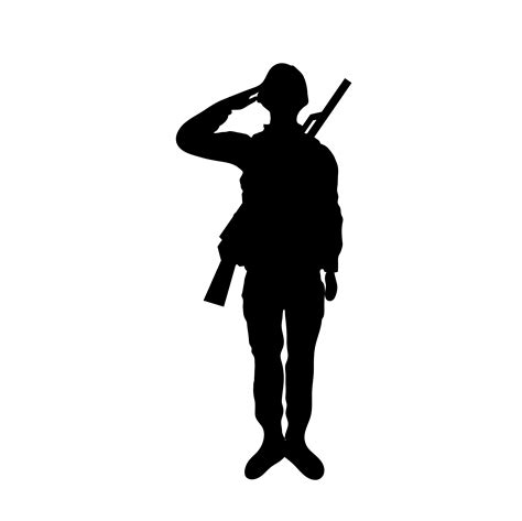 Soldier Saluting Figure Silhouette Icon 1870073 Vector Art At Vecteezy