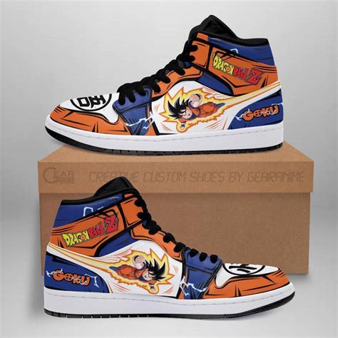 A coveted dragon ball is in danger of being stolen! Goku Flying Shoes High Top Jordan Custom Dragon Ball Z ...