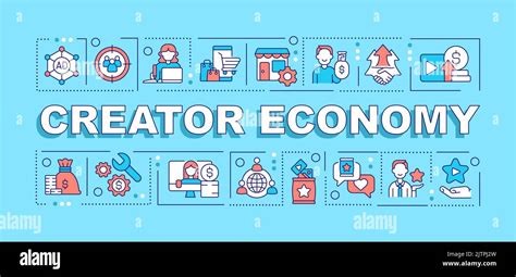 Creator Economy Word Concepts Turquoise Banner Stock Vector Image And Art